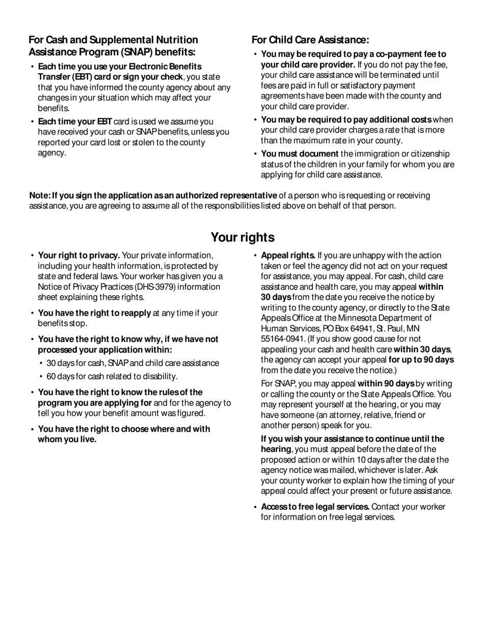 Form DHS-5223C-ENG Combined Application - Addendum for SNAP (Food) and Cash Assistance Programs - Minnesota, Page 10