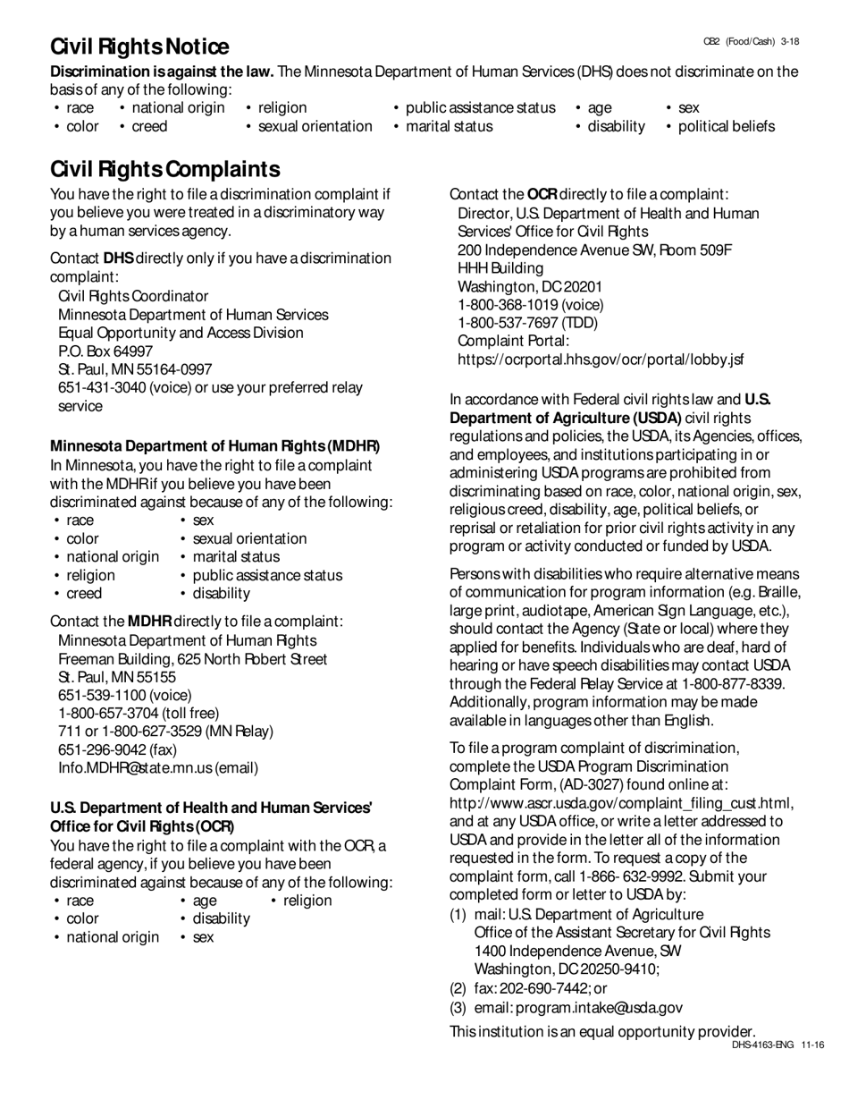 Form DHS-5223C-ENG Combined Application - Addendum for SNAP (Food) and Cash Assistance Programs - Minnesota, Page 8