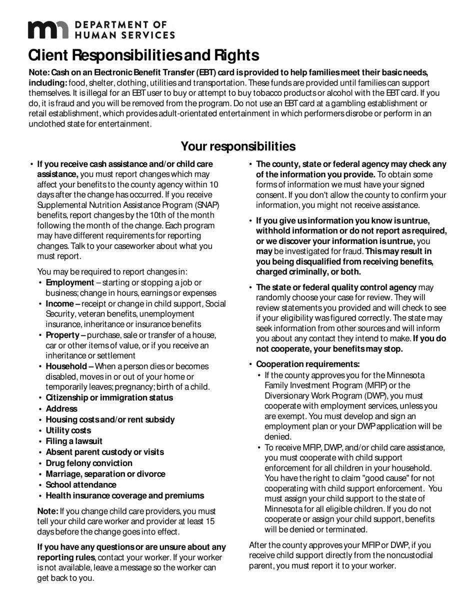 Form DHS-5223C-ENG Combined Application - Addendum for SNAP (Food) and Cash Assistance Programs - Minnesota, Page 9