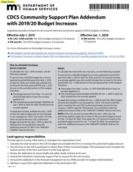 Form DHS-6633A &quot;CDCs Community Support Plan Addendum With 2019/20 Budget Increases&quot; - Minnesota