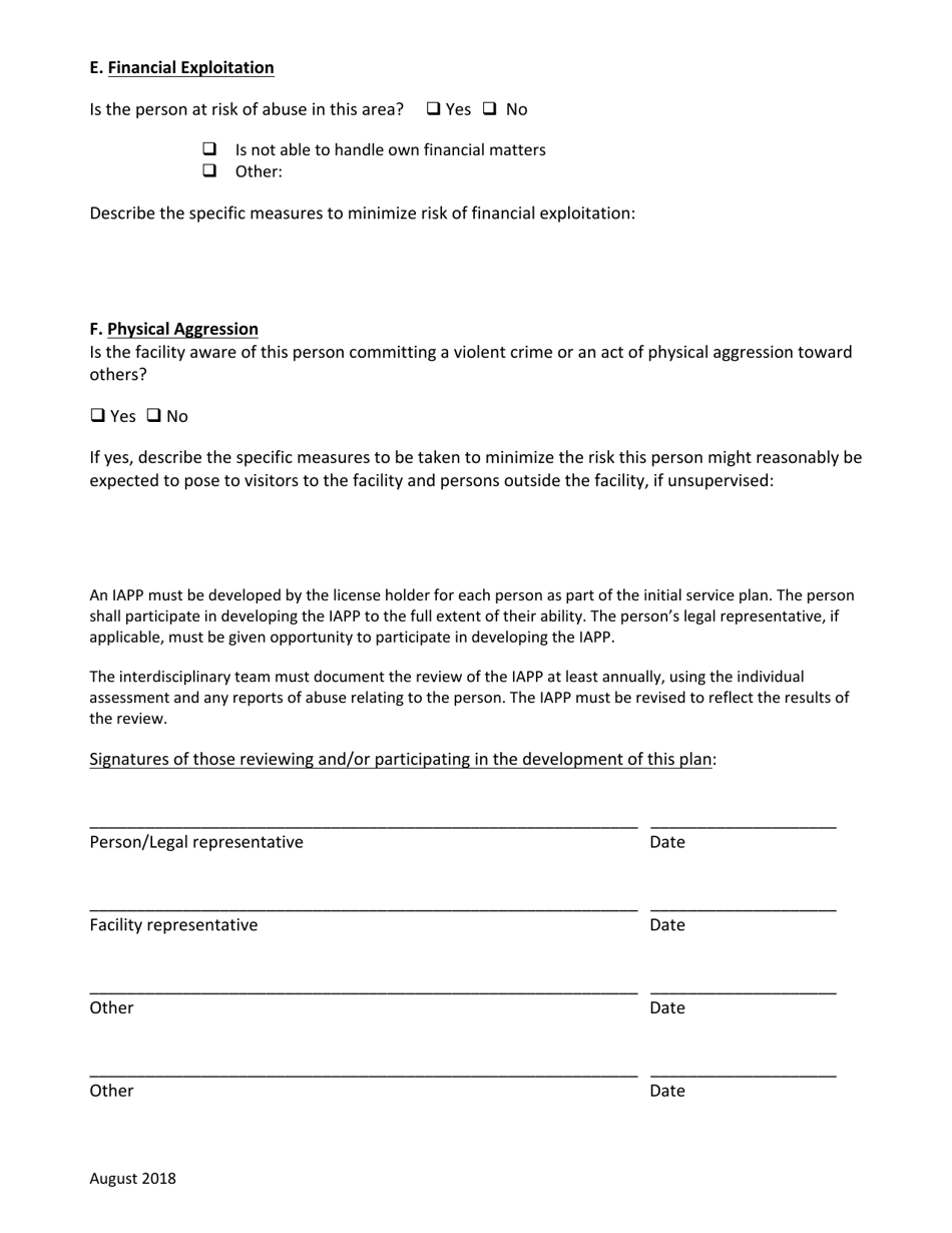 Individual Abuse Prevention Plan (Iapp) - Minnesota, Page 3