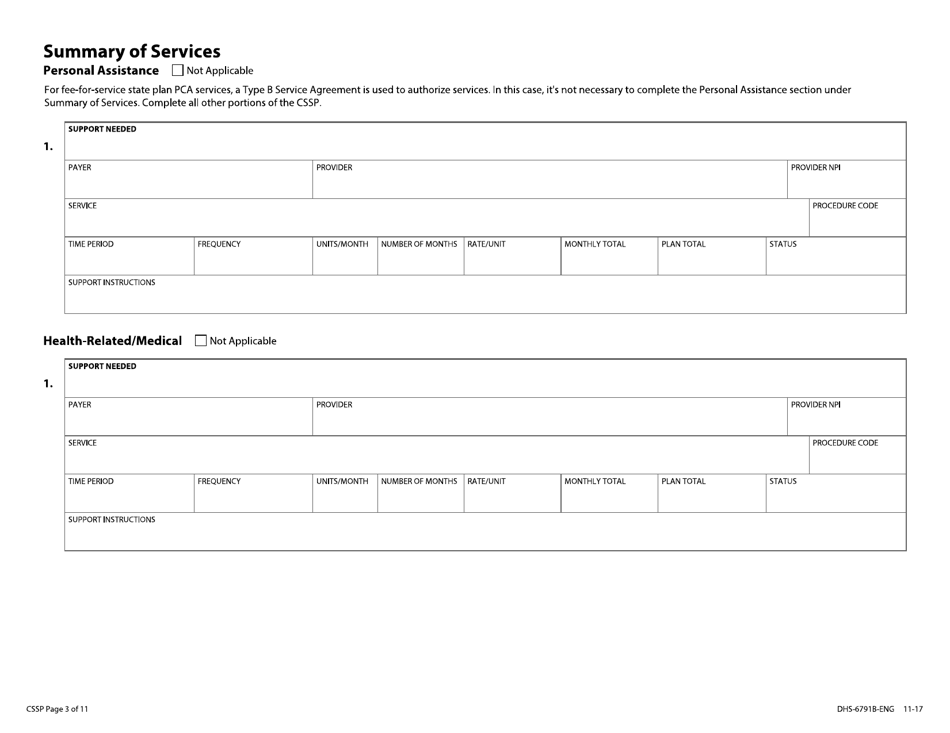 Form DHS-6791B-ENG Community Support Plan With Coordinated Services and Supports Plan - Minnesota, Page 15