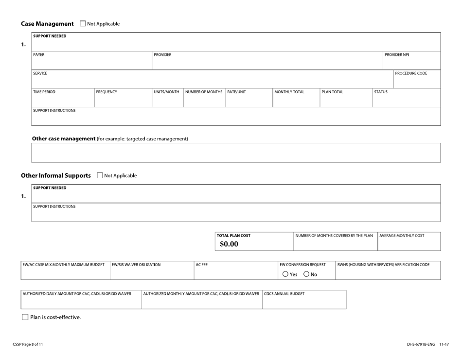 Form DHS-6791B-ENG Community Support Plan With Coordinated Services and Supports Plan - Minnesota, Page 20