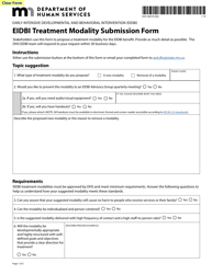 Document preview: Form DHS-3807A-ENG Eidbi Treatment Modality Submission Form - Minnesota