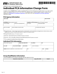 Form DHS-5716-ENG Individual Pca Information Change Form - Minnesota
