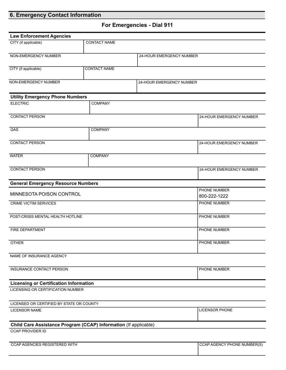 Child Care Emergency Plan - Minnesota, Page 4