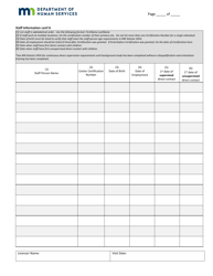 Certified Child Care Center Summary of Personnel Information - Minnesota, Page 2