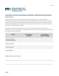 Document preview: Form DHS-7746-ENG Prescription and Non-prescription Medication Administration Permission - Minnesota