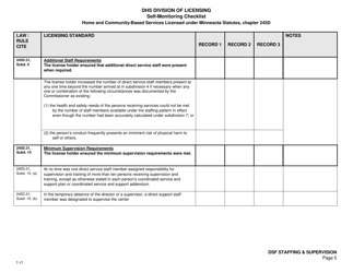 Form DHS-7652L-ENG Self-monitoring Checklist for Licensed Hcbs Providers: Dsf Staffing and Supervision - Minnesota, Page 5