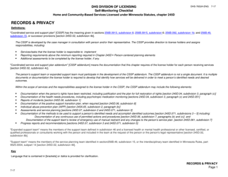 Document preview: Form DHS-7652A-ENG Self-monitoring Checklist for Licensed Hcbs Providers: Records and Privacy - Minnesota