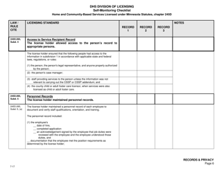 Form DHS-7652A-ENG Self-monitoring Checklist for Licensed Hcbs Providers: Records and Privacy - Minnesota, Page 6