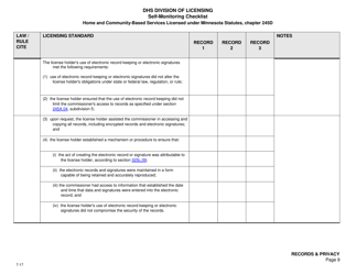 Form DHS-7652A-ENG Self-monitoring Checklist for Licensed Hcbs Providers: Records and Privacy - Minnesota, Page 9
