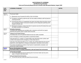 Form DHS-7652N-ENG Self-monitoring Checklist for Licensed Hcbs Providers: Physical Environment for Community Residential Setting - Minnesota, Page 6