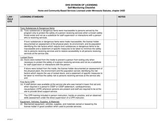 Form DHS-7652N-ENG Self-monitoring Checklist for Licensed Hcbs Providers: Physical Environment for Community Residential Setting - Minnesota, Page 7