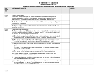 Form DHS-7652O-ENG Self-monitoring Checklist for Licensed Hcbs Providers: Physical Environment for Day Service Facility - Minnesota, Page 3