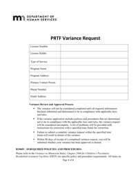 Document preview: Prtf Variance Request - Minnesota