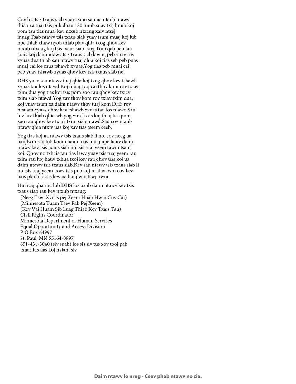 Form DHS-3418-HMN Minnesota Health Care Programs Renewal - Minnesota (Hmong), Page 20