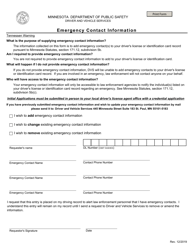 Document preview: Emergency Contact Information - Minnesota