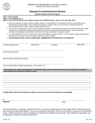 Document preview: Form PS31211-03 Request for Administrative Review - Minnesota