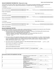 Form PS2401-15 Motor Vehicle Dealer License Application - Minnesota, Page 2