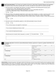 Form PS2416A-13 Dealer License Ownership Change - Add Owner/Officer - Minnesota, Page 2