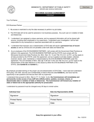 Document preview: Records Access Agreement - Individual - Minnesota