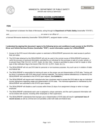 Records Access Agreement - Dealerships - Minnesota