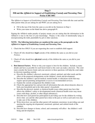 Form CHC101 Instructions - Establishing Custody and Parenting Time for Unmarried Parents Who Have Filed a Recognition of Parentage - Minnesota, Page 5