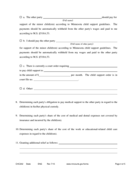 Form CHC202 Responsive Notice of Motion and Motion to Establish Child Custody and Parenting - Minnesota, Page 4
