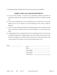 Form CHC202 Responsive Notice of Motion and Motion to Establish Child Custody and Parenting - Minnesota, Page 5