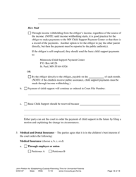 Form CHC107 Joint Petition, Agreement, and Order to Establish Custody, Parenting Time, and Child Support - Minnesota, Page 12