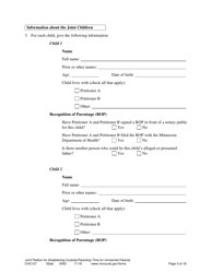 Form CHC107 Joint Petition, Agreement, and Order to Establish Custody, Parenting Time, and Child Support - Minnesota, Page 3