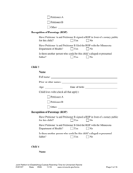 Form CHC107 Joint Petition, Agreement, and Order to Establish Custody, Parenting Time, and Child Support - Minnesota, Page 5
