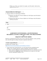 Form CHC107 Joint Petition, Agreement, and Order to Establish Custody, Parenting Time, and Child Support - Minnesota, Page 7