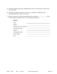 Form 11.3 (CON113) Confidential Document Cover Sheet - Minnesota, Page 2