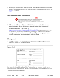 Form CHC106 Instructions - Joint Petition for Establishing Child Custody, Parenting Time, and Child Support - Minnesota, Page 15
