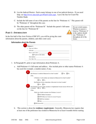 Form CHC106 Instructions - Joint Petition for Establishing Child Custody, Parenting Time, and Child Support - Minnesota, Page 4