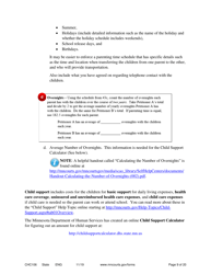 Form CHC106 Instructions - Joint Petition for Establishing Child Custody, Parenting Time, and Child Support - Minnesota, Page 9