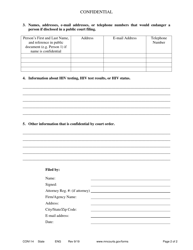 Form 11.4 (CON114) Confidential Information Form - Minnesota, Page 2