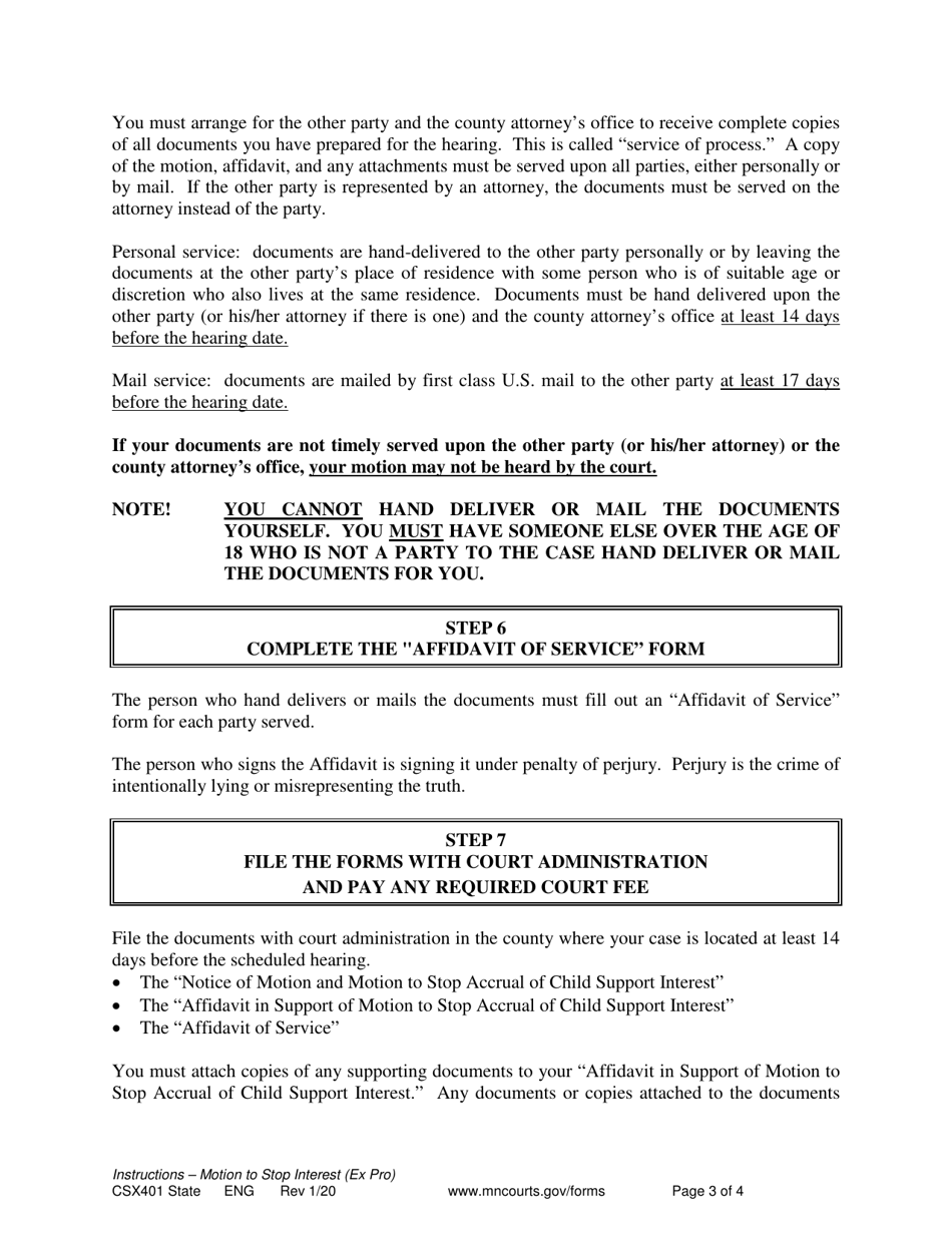 Form CSX401 Download Printable PDF or Fill Online Notice of Motion and ...