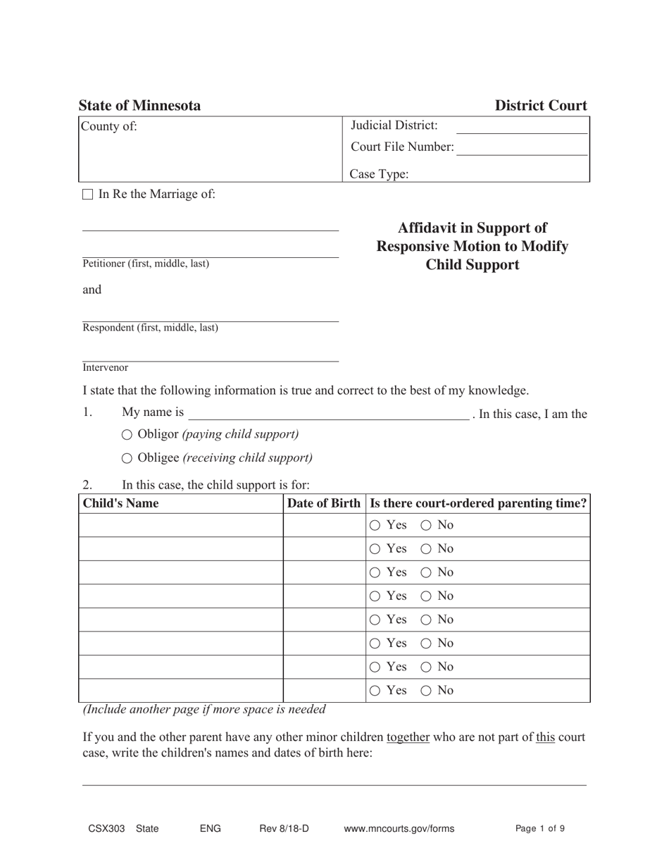 Form CSX303 - Fill Out, Sign Online and Download Fillable PDF ...