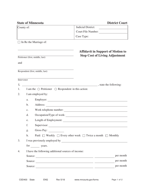 Form CSD403  Printable Pdf