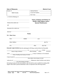 Document preview: Form CSD202 Notice of Motion and Motion to Modify Child Support and/or Spousal Maintenance - Minnesota