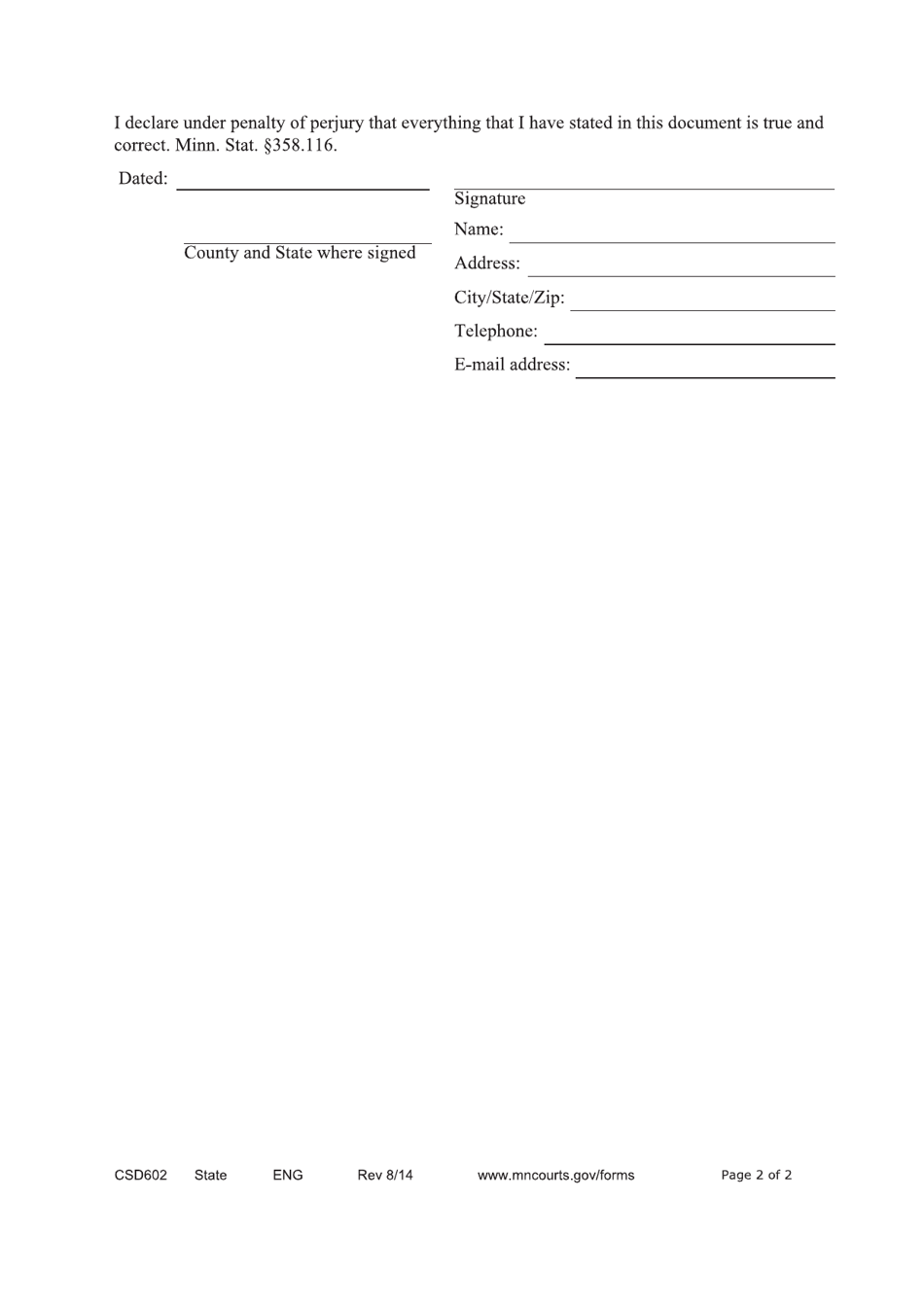 Form CSD602 Download Fillable PDF or Fill Online Notice of Order to a ...