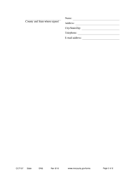 Form CCT107 Affidavit of Noncompliance - Minnesota, Page 2