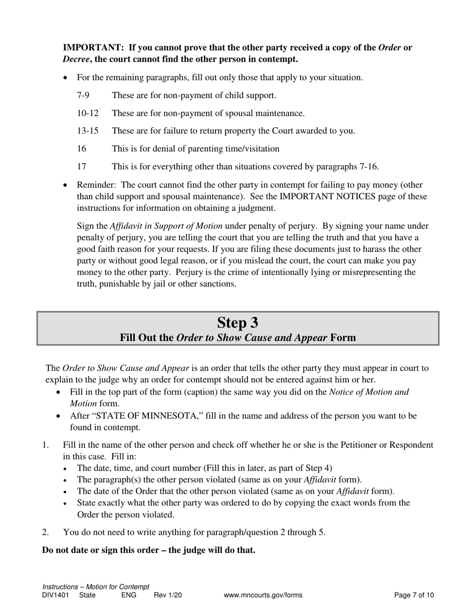 Instructions for Form DIV1402, DIV1403, DIV1404, DIV1405 - Minnesota, Page 7