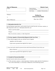 Document preview: Form CRM1202 Petition for Postconviction Relief - Minnesota
