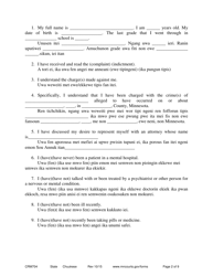 Form 11 (CRM704) Petition to Proceed as Pro Se Counsel - Minnesota (English/Chuukese), Page 2