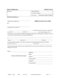 Document preview: Form DIV409 Affidavit of Service by Mail - Minnesota