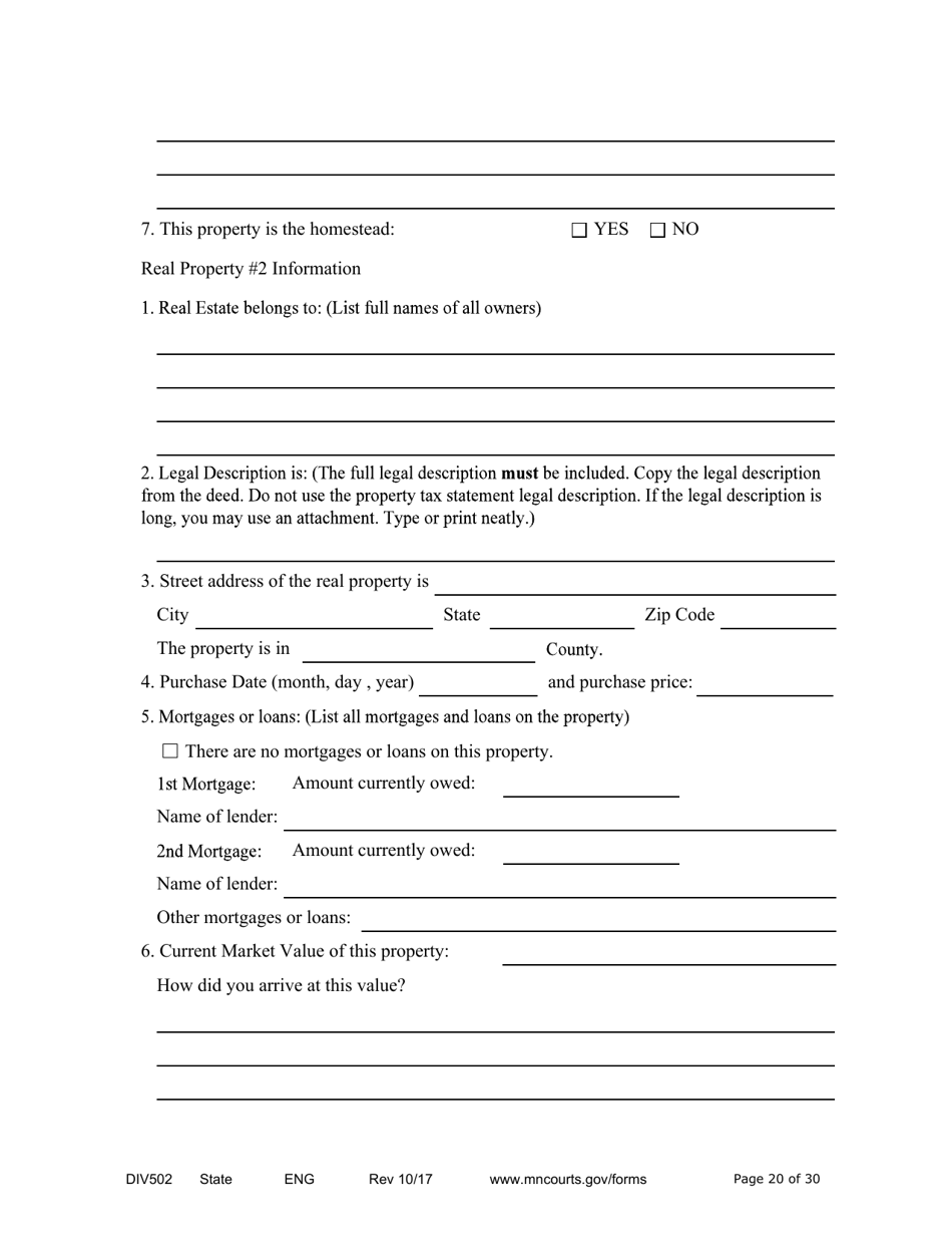 Form DIV502 Answer and Counterpetition - Minnesota, Page 20